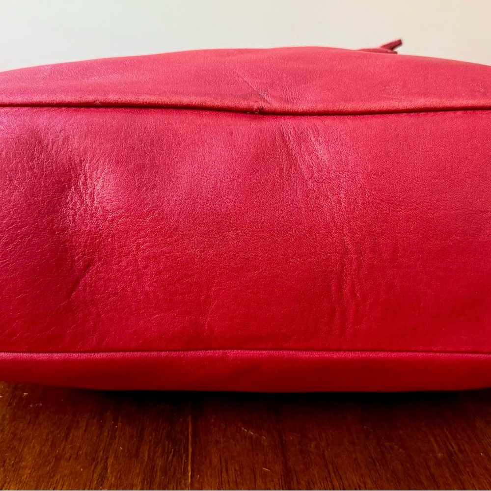 Vintage Coach Legacy Shopper Tote Glove Tanned Leather Red - Picture 15 of 16